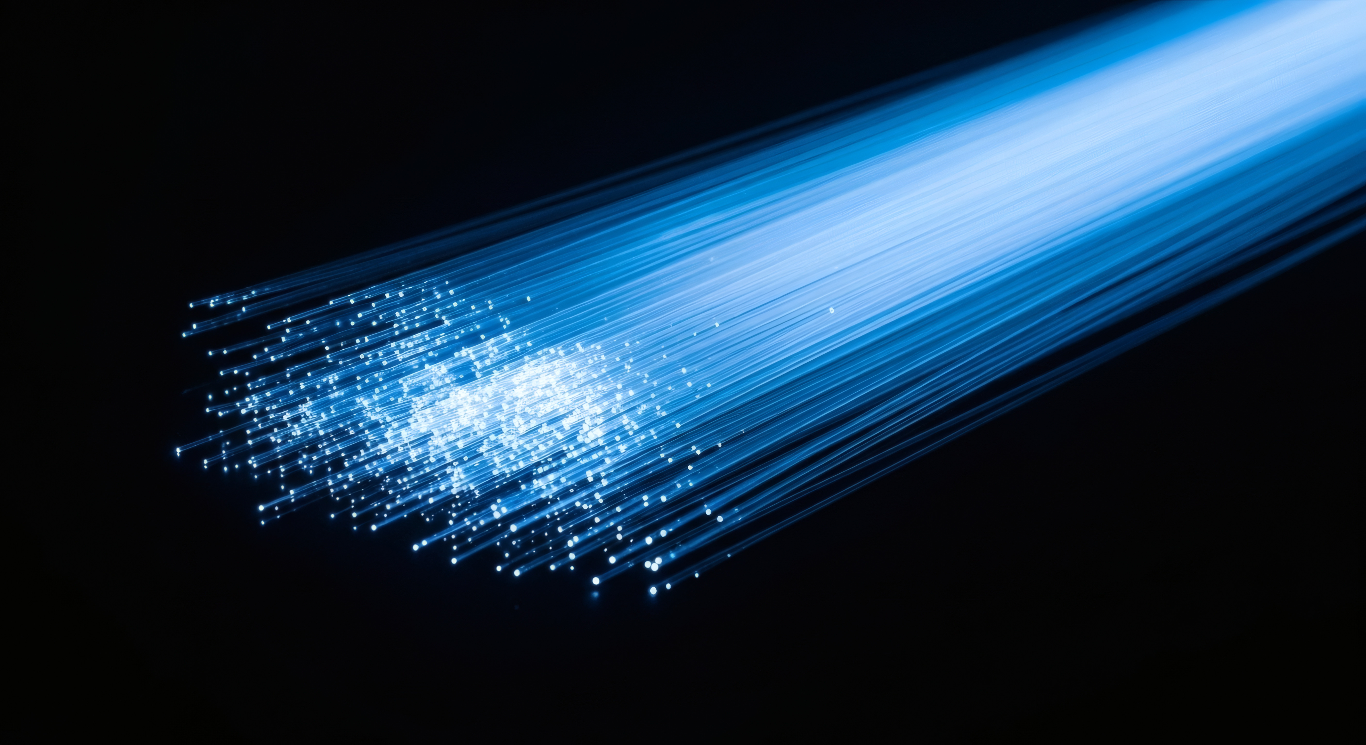 Striking blue fiber optics transmit data