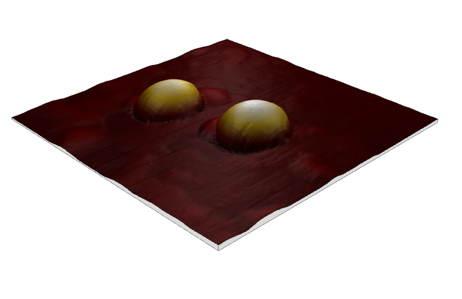 topografia 3D di nanoparticelle sferiche di polistirene